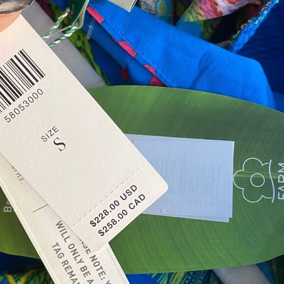 NWT FARM Rio Blue Banana Midi Dress Size S - Picture 14 of 16